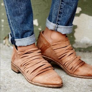LIKE NEW - Free People Lost Valley Leather Ankle Boot - Size 38
